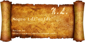 Negro László névjegykártya